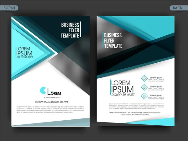 Σχεδιασμός δύο Flyer επιχειρηματική σελίδα, το πρότυπο ή το ενημερωτικό φυλλάδιο. — Διανυσματικό Αρχείο