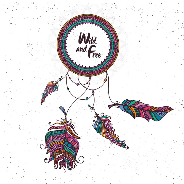 Estilo creativo Boho Dream Catcher . — Vector de stock