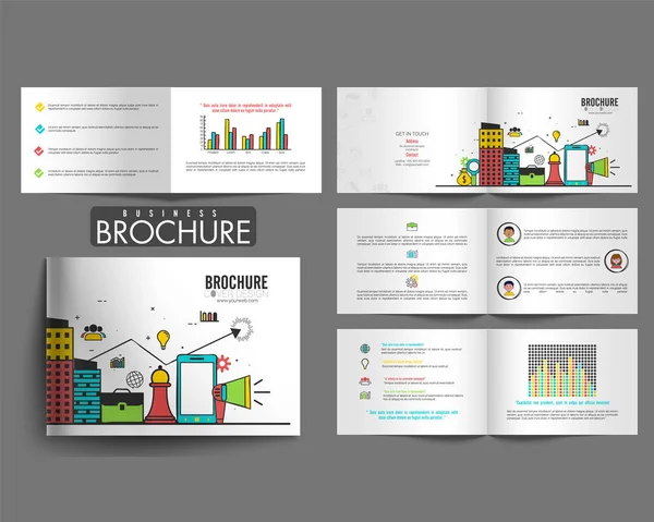 Nyolc oldalak, üzleti prospektus tervezése. — Stock Vector