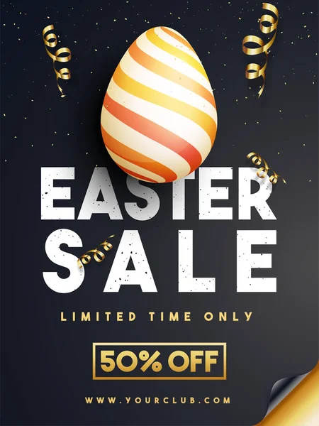 Easter Sale Banner Design with Discount Offers. — Stock Vector