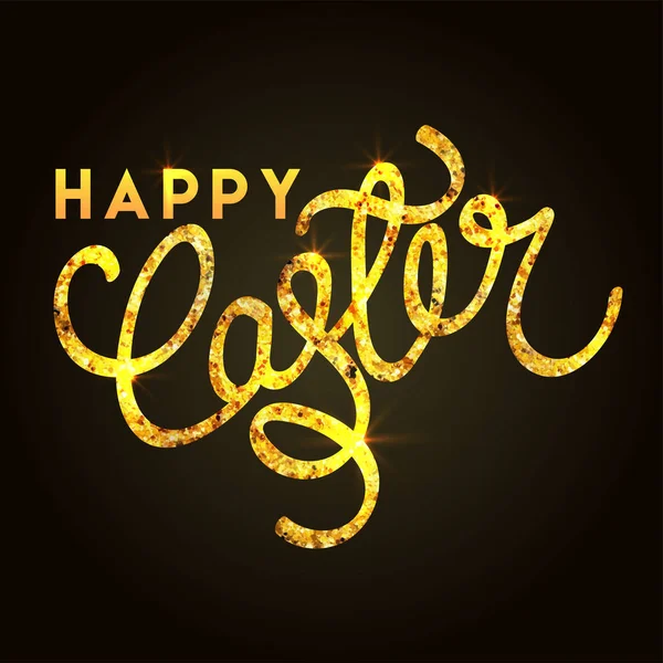 Golden Joyeux texte de Pâques . — Image vectorielle