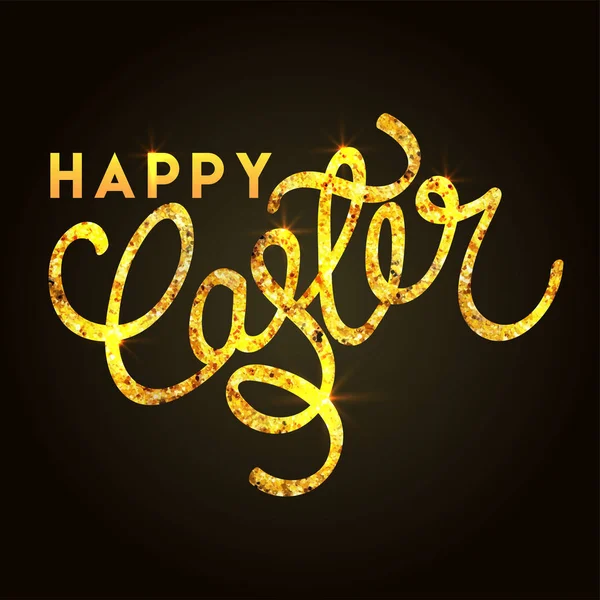 Golden Feliz Pascua Texto . — Vector de stock