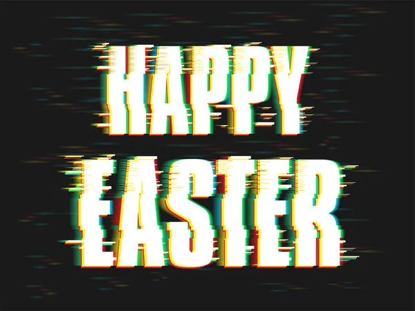 Joyeux fond de Pâques dans le style Glitch . — Image vectorielle