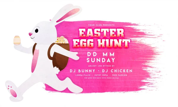 Easter Party Poster Design with cute rabbit. — Stock Vector