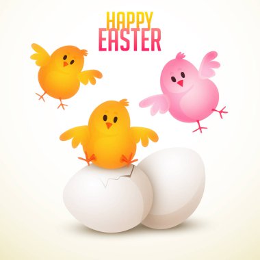 Sevimli küçük c ile mutlu Paskalya kutlamaları için şirin arka plan