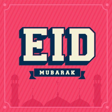 Cami silh ile antika arka plan üzerinde şık metin EID Mübarek