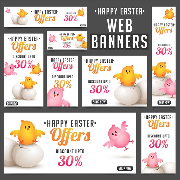 Ensemble de bannière de médias sociaux pour les célébrations de Pâques . — Image vectorielle