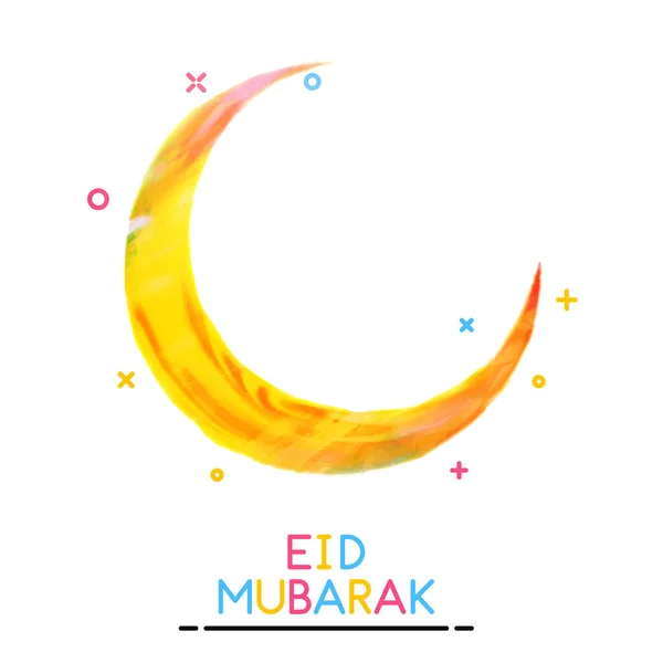 Halbmond goldener Mond für eid Mubarak-Feiern. — Stockvektor