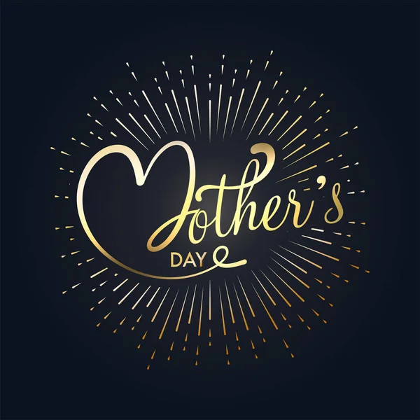 Golden Mother's Day lettering design. — Stock Vector
