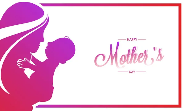 Kvinna med barn för Mother's Day firande. — Stock vektor