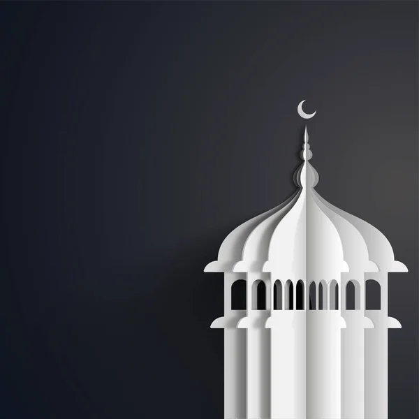 Paper cut design of Mosque for Islamic Festivals. — Stock Vector