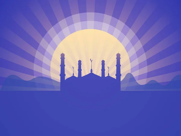Célébration des festivals islamiques avec mosquée . — Image vectorielle