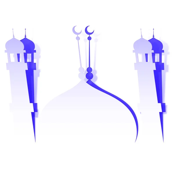 Papel recortado Mezquita para festivales islámicos . — Vector de stock