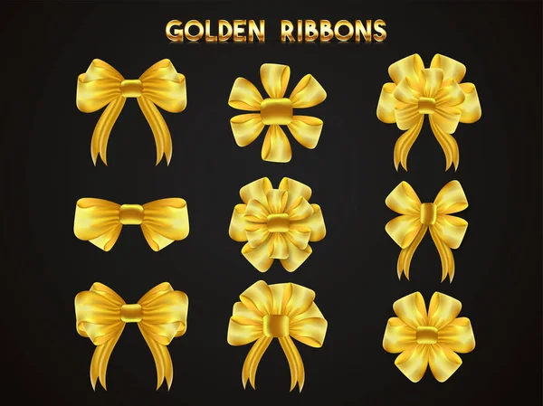 Set of golden ribbons. — Stock Vector