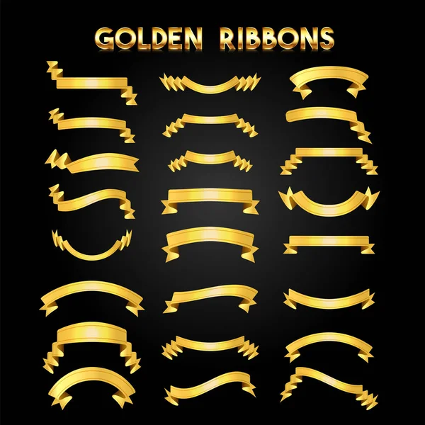 Set of golden ribbons. — Stock Vector