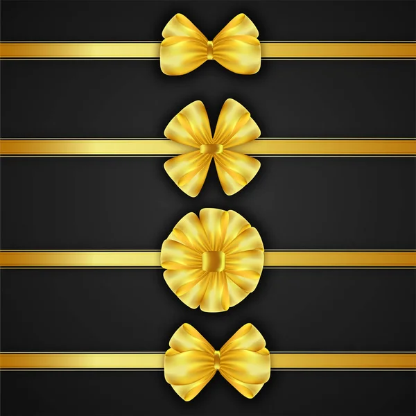 Ensemble de rubans dorés. — Image vectorielle
