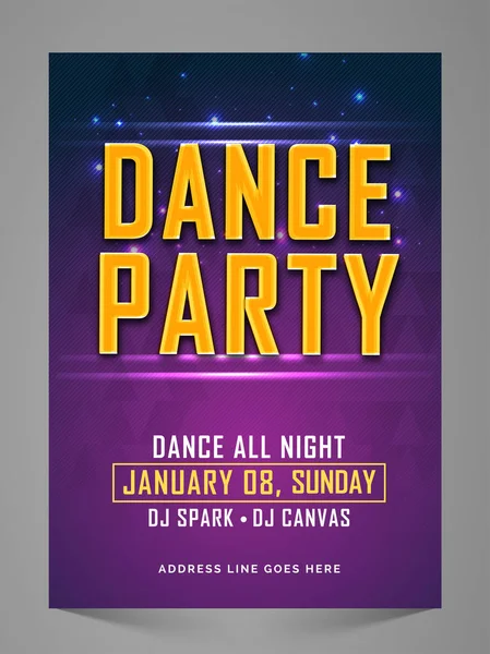 Dance Party Flyer, Banner, Invitation. — Stock Vector