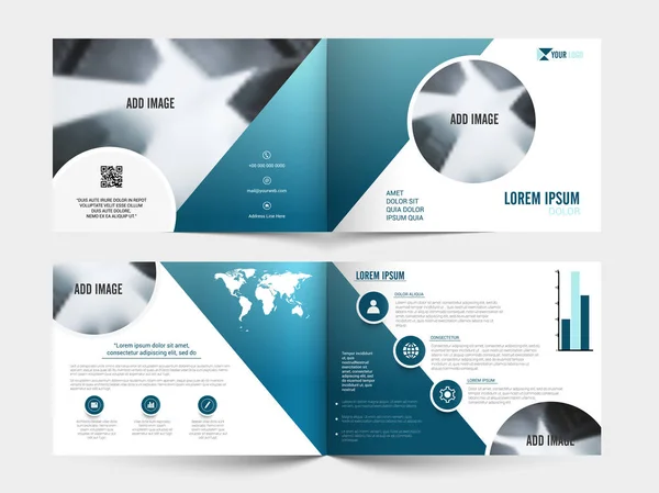 Set van vier pagina's professionele Brochure. — Stockvector