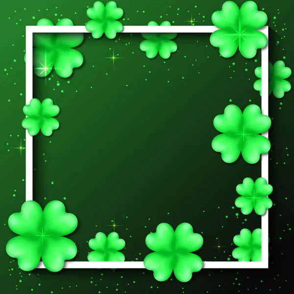St. Patrick's Day bakgrund med klöver blad. — Stock vektor