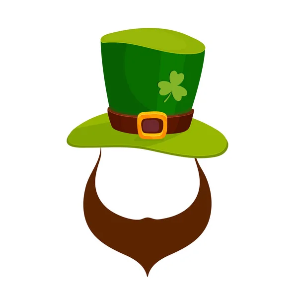 Leprechaun Face Pyhän Patrickin päivä juhla . — vektorikuva