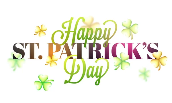 Creative Text St. Patrick's Day with Shamrock Leaves. — Stock Vector