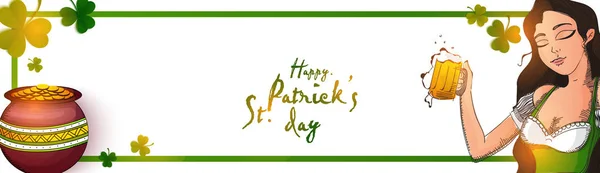 Happy St. Patrick's Day banner design. — Stock Vector