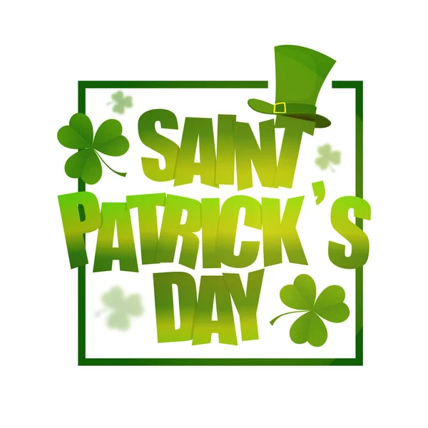 Saint Patrick's Day typographic background. — Stock Vector