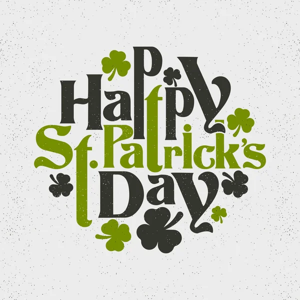 Happy St. Patrick 's Day vintage lettering design . — стоковый вектор