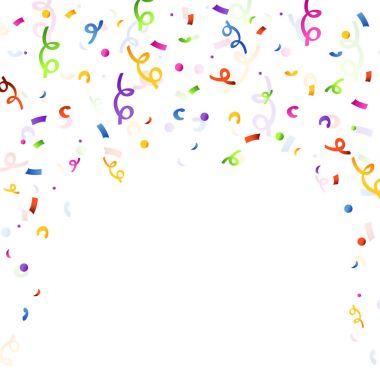 Renkli konfeti dekore edilmiş arka plan.