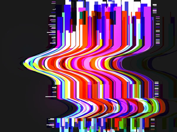 Kleurrijke glitched abstracte achtergrond. — Stockvector