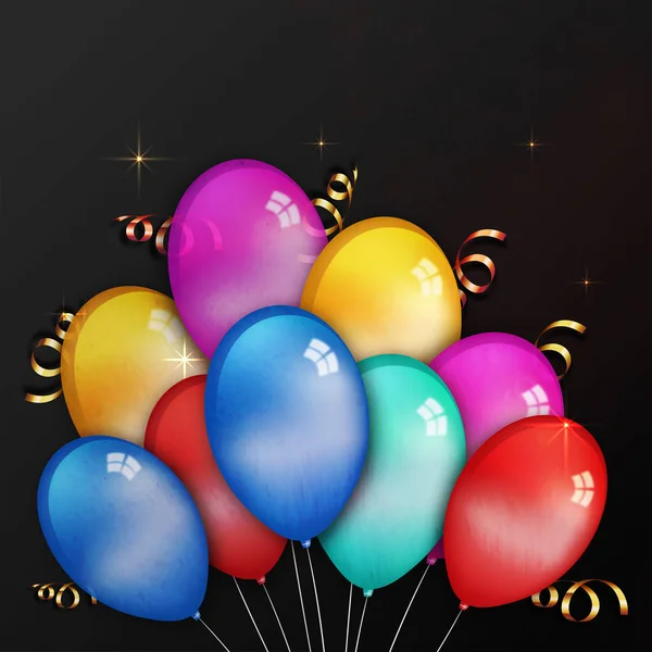 Brillantes globos de colores decorados de fondo . — Vector de stock