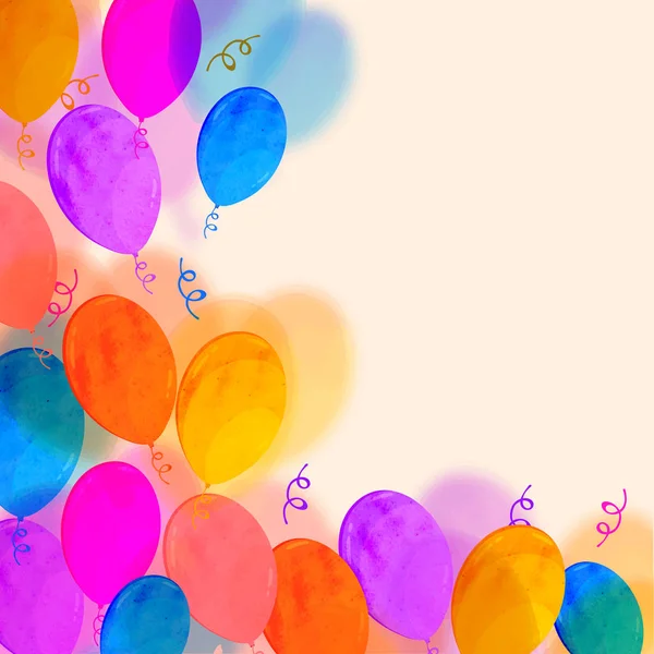Kolorowe balony urządzone tło. — Wektor stockowy