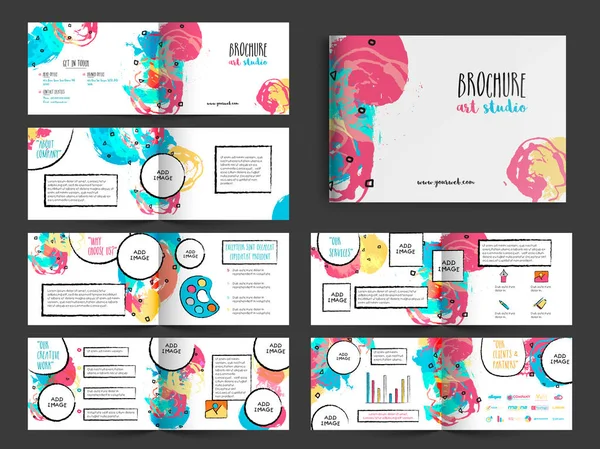 Wielostronicowe broszury, Pack projekt ulotki z colorful Abstrakcja — Wektor stockowy