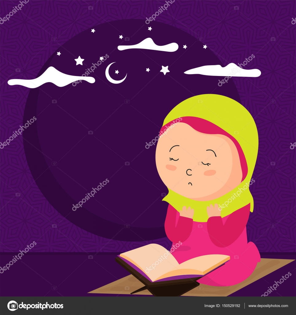 Ramadan Mubarak concept with cute religious Islamic girl. Stock Vector Image by ©alliesinteract #150529192 Ramadan Mubarak concept with cute religious Islamic girl. Stock Vector Image by ©alliesinteract #150529192