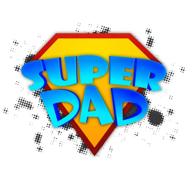 Blue text Super Dad for Father's Day celebration. — Stock Vector