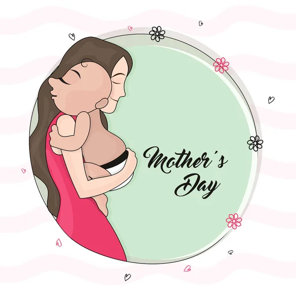 Mère avec bébé pour la fête des mères . — Image vectorielle