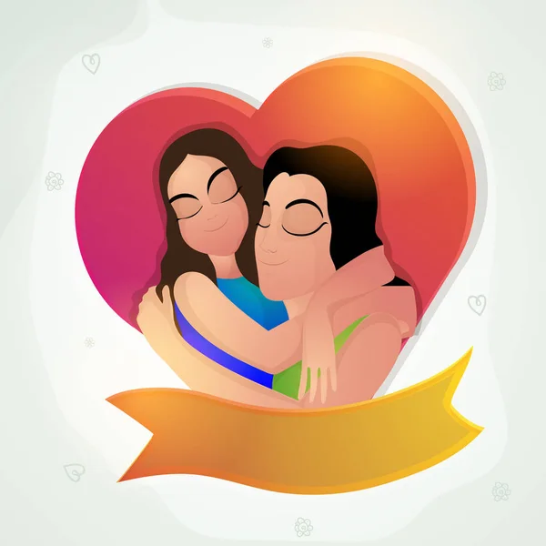 Madre e hija para el concepto del Día de la Madre Feliz . — Vector de stock