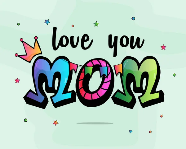 Carte de vœux pour la fête des mères heureuse . — Image vectorielle