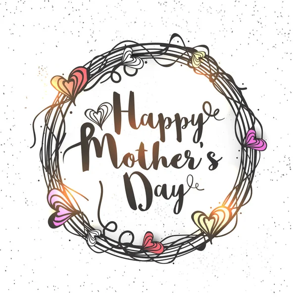 Quadro desenhado à mão com letras do Dia das Mães . — Vetor de Stock