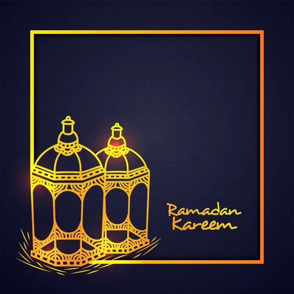 Goldene traditionelle Lampen für Ramadan-Kareem. — Stockvektor