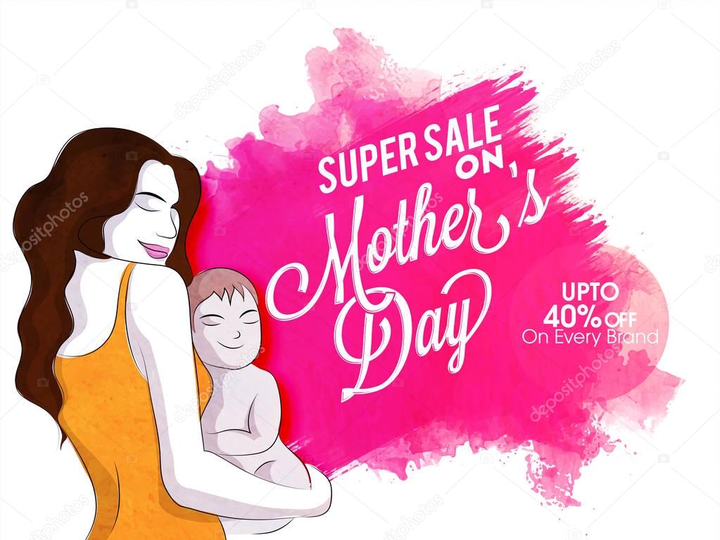 Mother's Day, Super Sale Poster, Banner or Flyer.