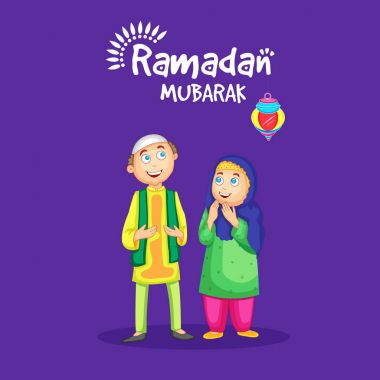 Mübarek Ramazan mutlu Müslüman çifti.