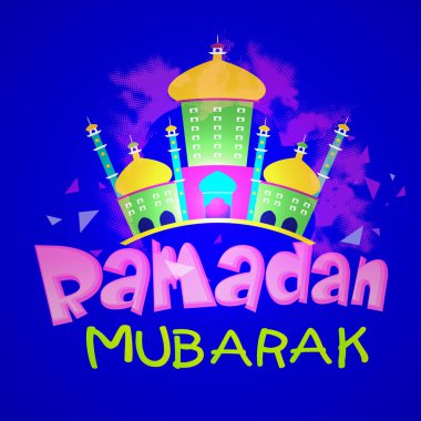 Ramazan Mubarak tebrik kartı Camii ile.