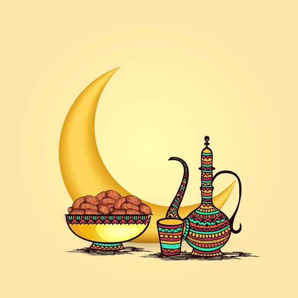 Ramadan Kareem Iftar Fête concept de célébration . — Image vectorielle