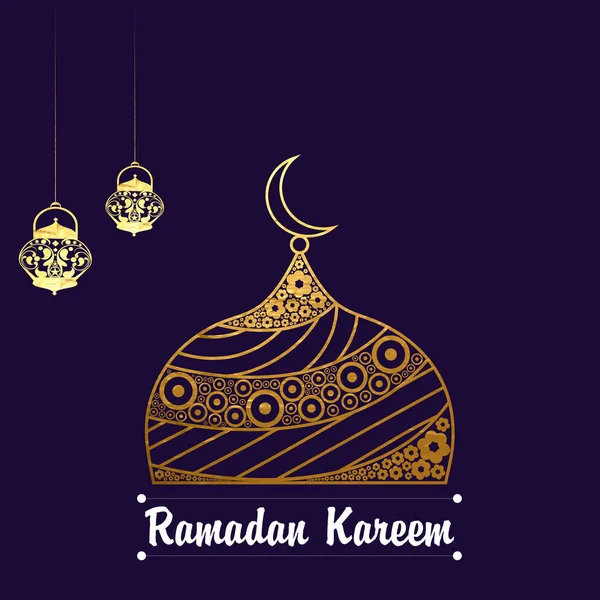 Kartkę z życzeniami z meczetu na ramadan kareem. — Wektor stockowy
