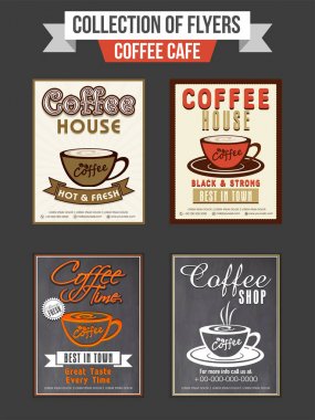 Kahve Cafe el ilanları seti.