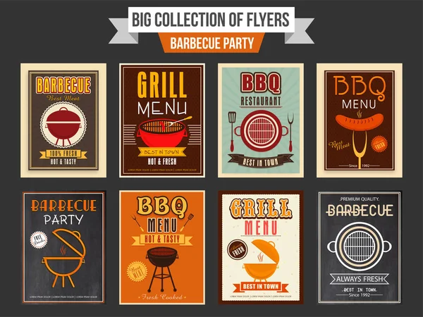 Barbecue Collection de flyers de fête . — Image vectorielle