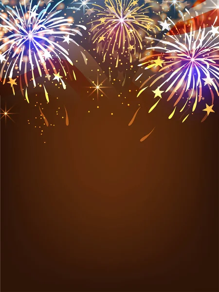 Tűzijátékok a háttérben a július 4 ünnep. — Stock Vector