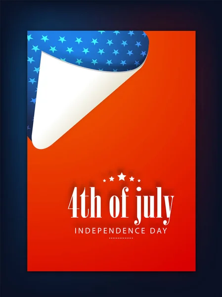 4th of July Flyer in American Flag colors. — Stock Vector