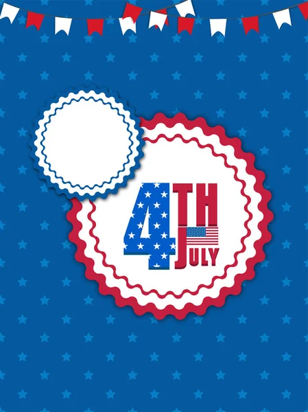 Template, Banner or Flyer for 4th of July. — Stock Vector